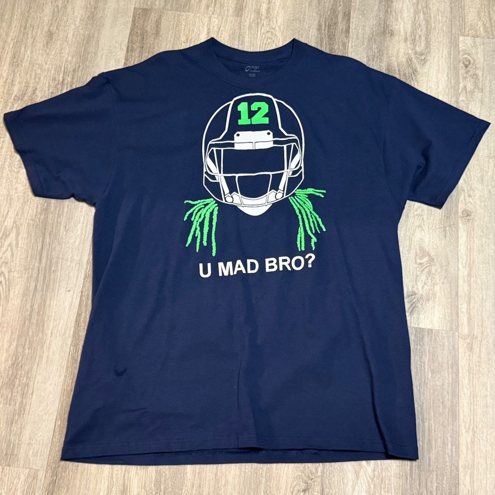 Port‎ Company Football Helmet U Mad Bro T-Shirt Mens XL